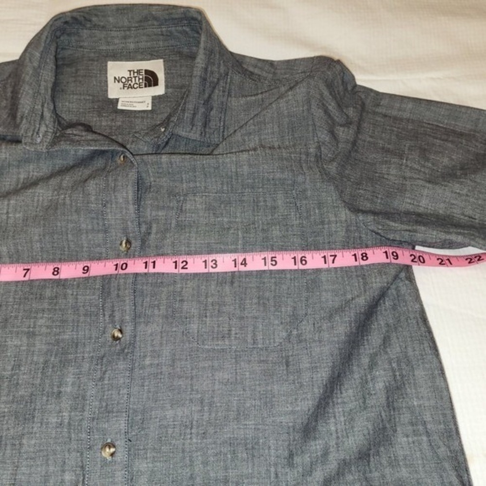 The North Face Chambray Gray Long Sleeve Cotton Gorpcore Shirt Dress Small - Picture 6 of 7